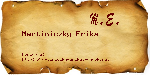 Martiniczky Erika névjegykártya